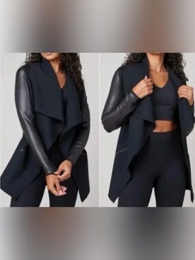 SPANX Drape Front Jacket - Size L - NWT  - black